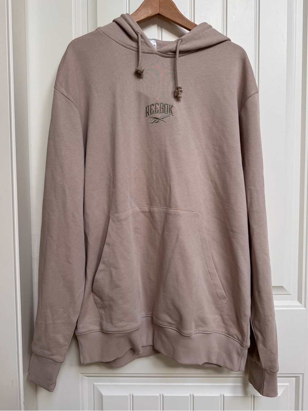 NWT Reebok Natural Beige Cotton Vintage Hoodie. Size XL